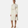 Bedrucktes Midi-Hemdkleid aus Seidentwill