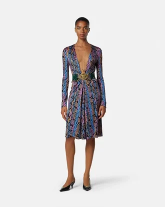 Bedrucktes Midikleid aus Viskose-Jersey