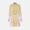 Bedrucktes Mini-Hemdkleid aus Seidentwill