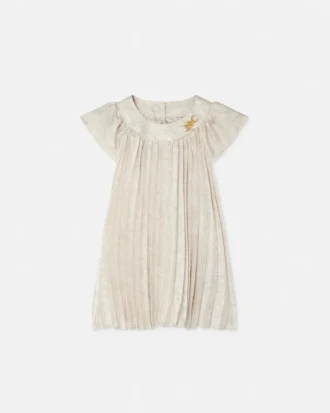 Bedrucktes Plisseekleid aus Twill für Kinder