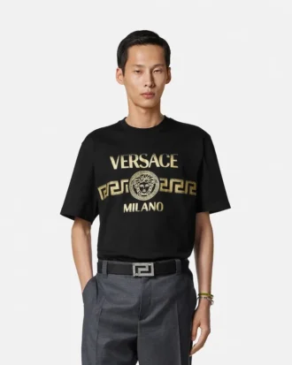 Bedrucktes Regular-Fit-T-Shirt aus Baumwolljersey