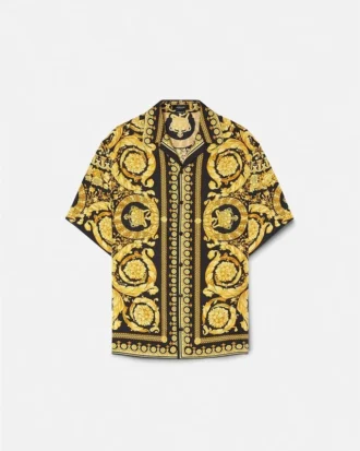 Bedrucktes Seiden-Twill-Hemd