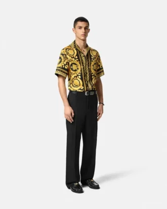 Bedrucktes Seiden-Twill-Hemd
