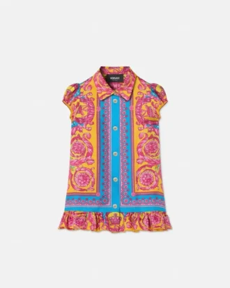 Bedrucktes Seidenkleid für Kinder