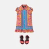 Bedrucktes Seidenkleid für Kinder