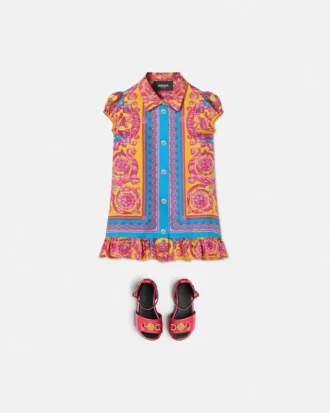 Bedrucktes Seidenkleid für Kinder