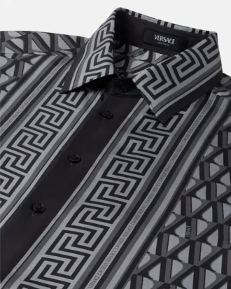 Bedrucktes Slim-Fit-Hemd aus Seidentwill
