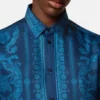 Bedrucktes Slim-Fit-Hemd aus Seidentwill