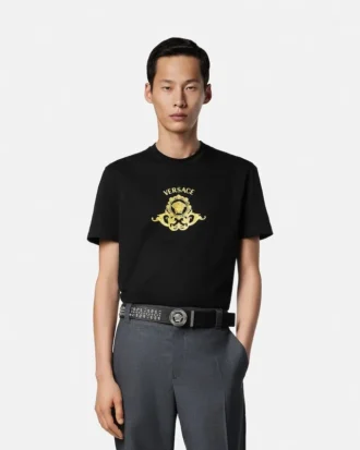 Bedrucktes Slim-Fit-T-Shirt aus Baumwolljersey