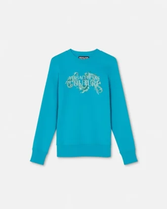 Bedrucktes Sweatshirt aus verziertem Baumwolljersey