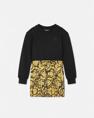 Bedrucktes Sweatshirtkleid aus Baumwolljersey für Kinder