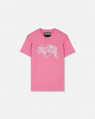 Bedrucktes, verziertes T-Shirt aus Baumwolljersey