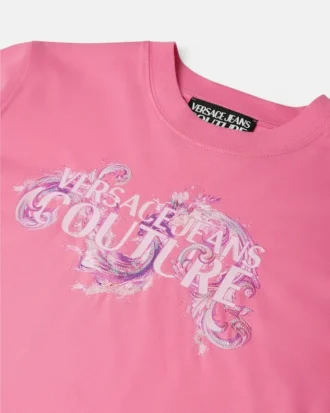 Bedrucktes, verziertes T-Shirt aus Baumwolljersey