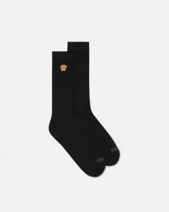 Bestickte gerippte Baumwollsocken