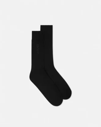 Bestickte gerippte Baumwollsocken