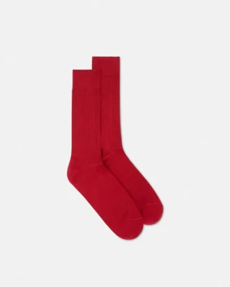 Bestickte gerippte Baumwollsocken