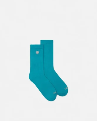 Bestickte gerippte Baumwollsocken