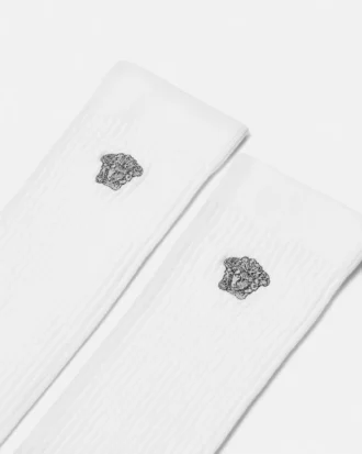 Bestickte gerippte Baumwollsocken