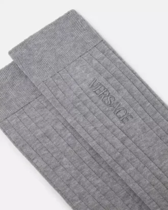 Bestickte gerippte Baumwollsocken