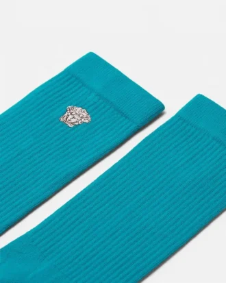 Bestickte gerippte Baumwollsocken