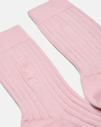 Bestickte gerippte Baumwollsocken