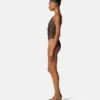 Bestickter Body mit Spitzenbesatz