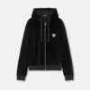 Bestickter Chenille-Hoodie mit Reißverschluss