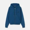 Bestickter Kapuzenpullover aus Baumwolljersey mit Reißverschluss