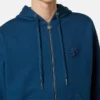 Bestickter Kapuzenpullover aus Baumwolljersey mit Reißverschluss