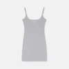 Besticktes Minikleid aus gerippter Baumwolle