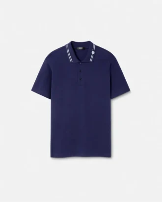 Besticktes Polohemd aus Baumwollpiqué
