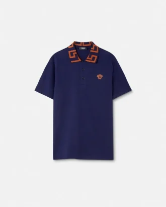 Besticktes Polohemd aus Baumwollpiqué