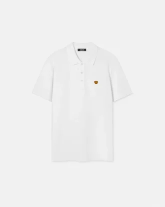 Besticktes Polohemd aus Baumwollpiqué