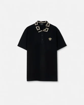 Besticktes Polohemd aus Baumwollpiqué