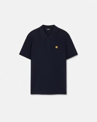 Besticktes Polohemd aus Baumwollpiqué