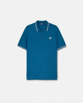 Besticktes Polohemd aus Baumwollpiqué
