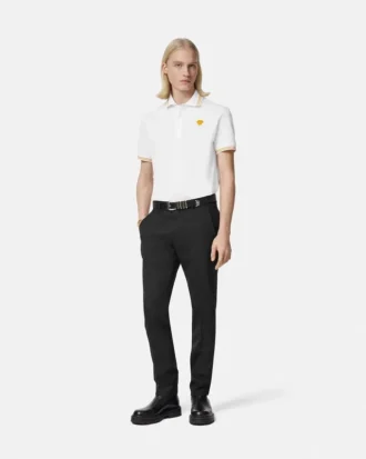 Besticktes Polohemd aus Baumwollpiqué