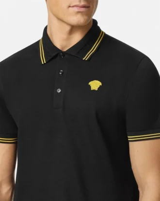 Besticktes Polohemd aus Baumwollpiqué