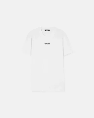 Besticktes Slim-Fit-T-Shirt aus Baumwolljersey