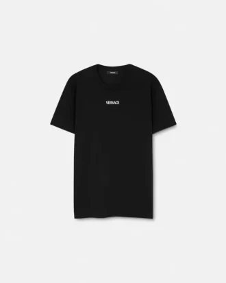 Besticktes Slim-Fit-T-Shirt aus Baumwolljersey