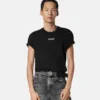 Besticktes Slim-Fit-T-Shirt aus Baumwolljersey