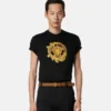 Besticktes Slim-Fit-T-Shirt aus Baumwolljersey
