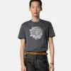 Besticktes Slim-Fit-T-Shirt aus Baumwolljersey