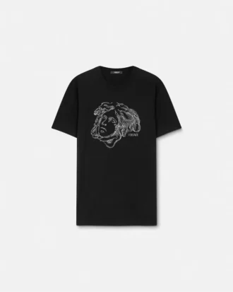 Besticktes T-Shirt aus Baumwolljersey