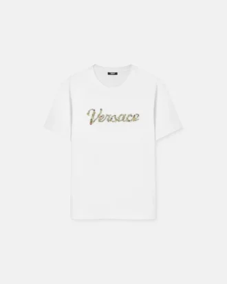 Besticktes T-Shirt aus Baumwolljersey