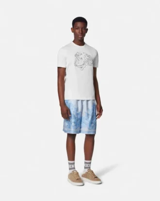 Besticktes T-Shirt aus Baumwolljersey