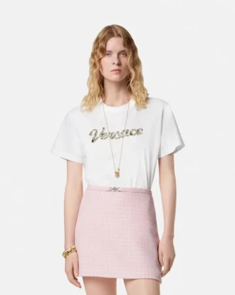 Besticktes T-Shirt aus Baumwolljersey