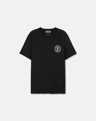 Besticktes T-Shirt mit V-Emblem