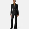 Blazer aus Wollmischung mit Python-Jacquard