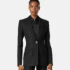 Blazer aus Wollmischung mit Python-Jacquard